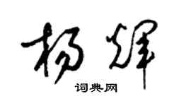 梁锦英杨辉草书个性签名怎么写