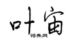 曾庆福叶宙行书个性签名怎么写