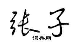 曾庆福张子行书个性签名怎么写