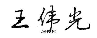 曾庆福王伟光行书个性签名怎么写