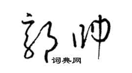梁锦英郭帅草书个性签名怎么写