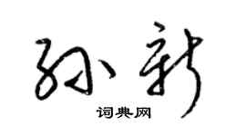 梁锦英孙新草书个性签名怎么写