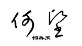 梁锦英何坚草书个性签名怎么写