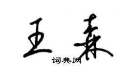 梁锦英王森草书个性签名怎么写