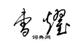 梁锦英曹耀草书个性签名怎么写