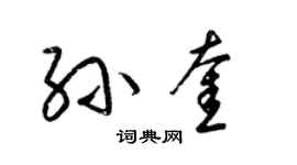梁锦英孙奎草书个性签名怎么写