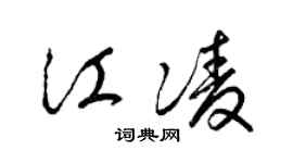 梁锦英江凌草书个性签名怎么写