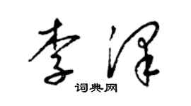 梁锦英李泽草书个性签名怎么写