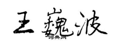 曾庆福王巍波行书个性签名怎么写