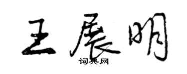 曾庆福王展明行书个性签名怎么写