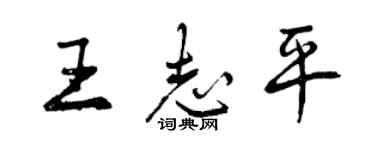 曾庆福王志平行书个性签名怎么写