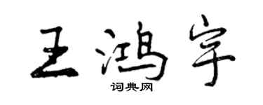 曾庆福王鸿宇行书个性签名怎么写