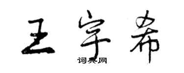 曾庆福王宇希行书个性签名怎么写