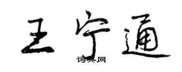 曾庆福王宁通行书个性签名怎么写
