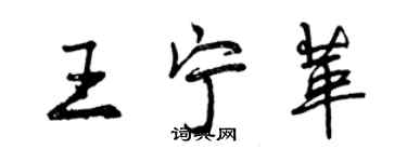曾庆福王宁革行书个性签名怎么写
