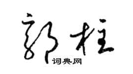 梁锦英郭柱草书个性签名怎么写