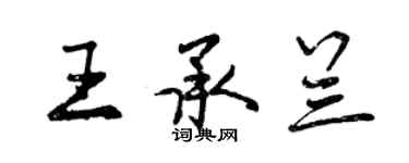 曾庆福王承兰行书个性签名怎么写