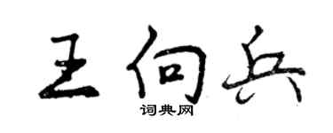 曾庆福王向兵行书个性签名怎么写