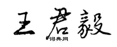 曾庆福王君毅行书个性签名怎么写