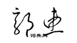 梁锦英郭惠草书个性签名怎么写
