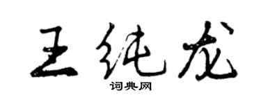 曾庆福王纯龙行书个性签名怎么写