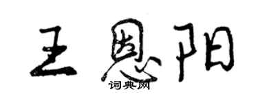 曾庆福王恩阳行书个性签名怎么写