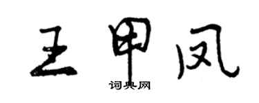 曾庆福王甲凤行书个性签名怎么写