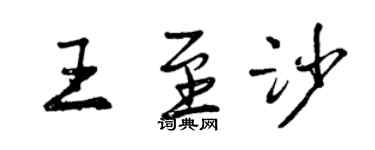 曾庆福王至沙行书个性签名怎么写