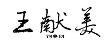 曾庆福王献美行书个性签名怎么写