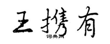 曾庆福王携有行书个性签名怎么写