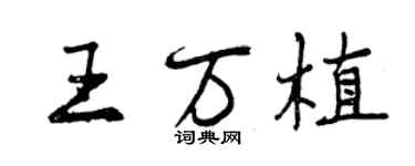 曾庆福王万植行书个性签名怎么写