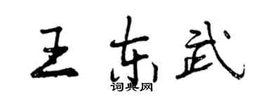 曾庆福王东武行书个性签名怎么写