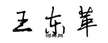 曾庆福王东革行书个性签名怎么写