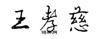 曾庆福王孝慈行书个性签名怎么写