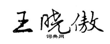 曾庆福王晓傲行书个性签名怎么写