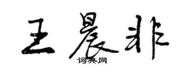 曾庆福王晨非行书个性签名怎么写