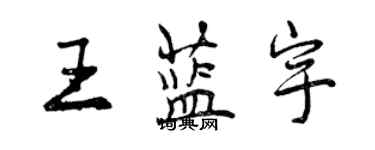 曾庆福王蓝宇行书个性签名怎么写