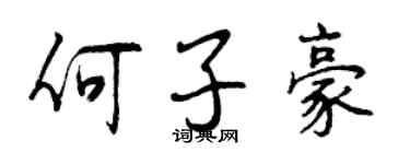 曾庆福何子豪行书个性签名怎么写