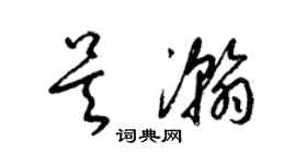梁锦英吴瀚草书个性签名怎么写