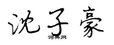 曾庆福沈子豪行书个性签名怎么写