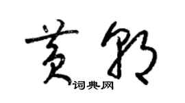 梁锦英黄朝草书个性签名怎么写
