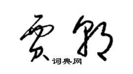 梁锦英贾朝草书个性签名怎么写