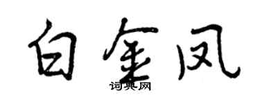 曾庆福白金凤行书个性签名怎么写