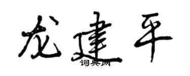 曾庆福龙建平行书个性签名怎么写