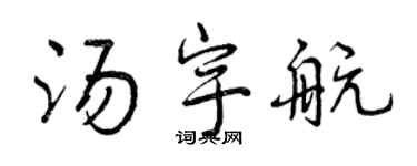 曾庆福汤宇航行书个性签名怎么写