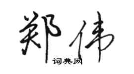 骆恒光郑伟行书个性签名怎么写