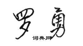 骆恒光罗勇行书个性签名怎么写