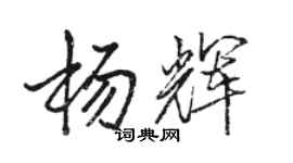骆恒光杨辉行书个性签名怎么写