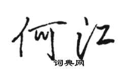 骆恒光何江行书个性签名怎么写