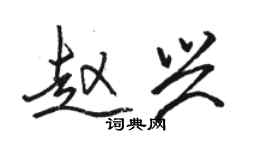 骆恒光赵兴行书个性签名怎么写